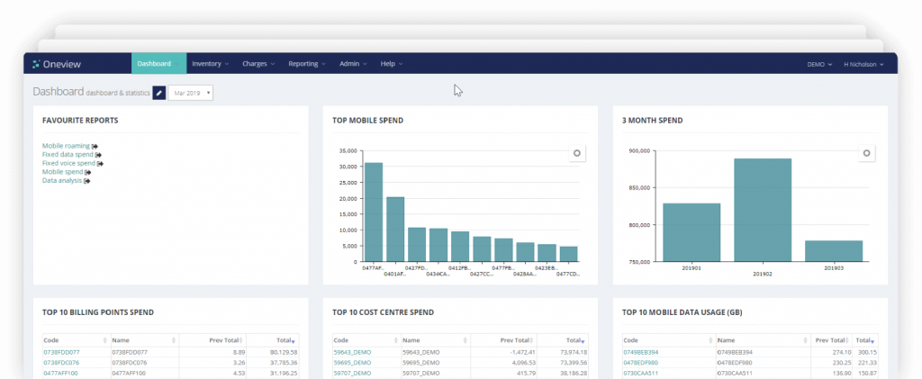 Oneview Mock Screen